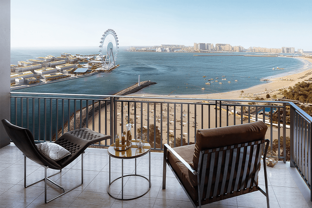 view from the balcony in Dubai marina apartment