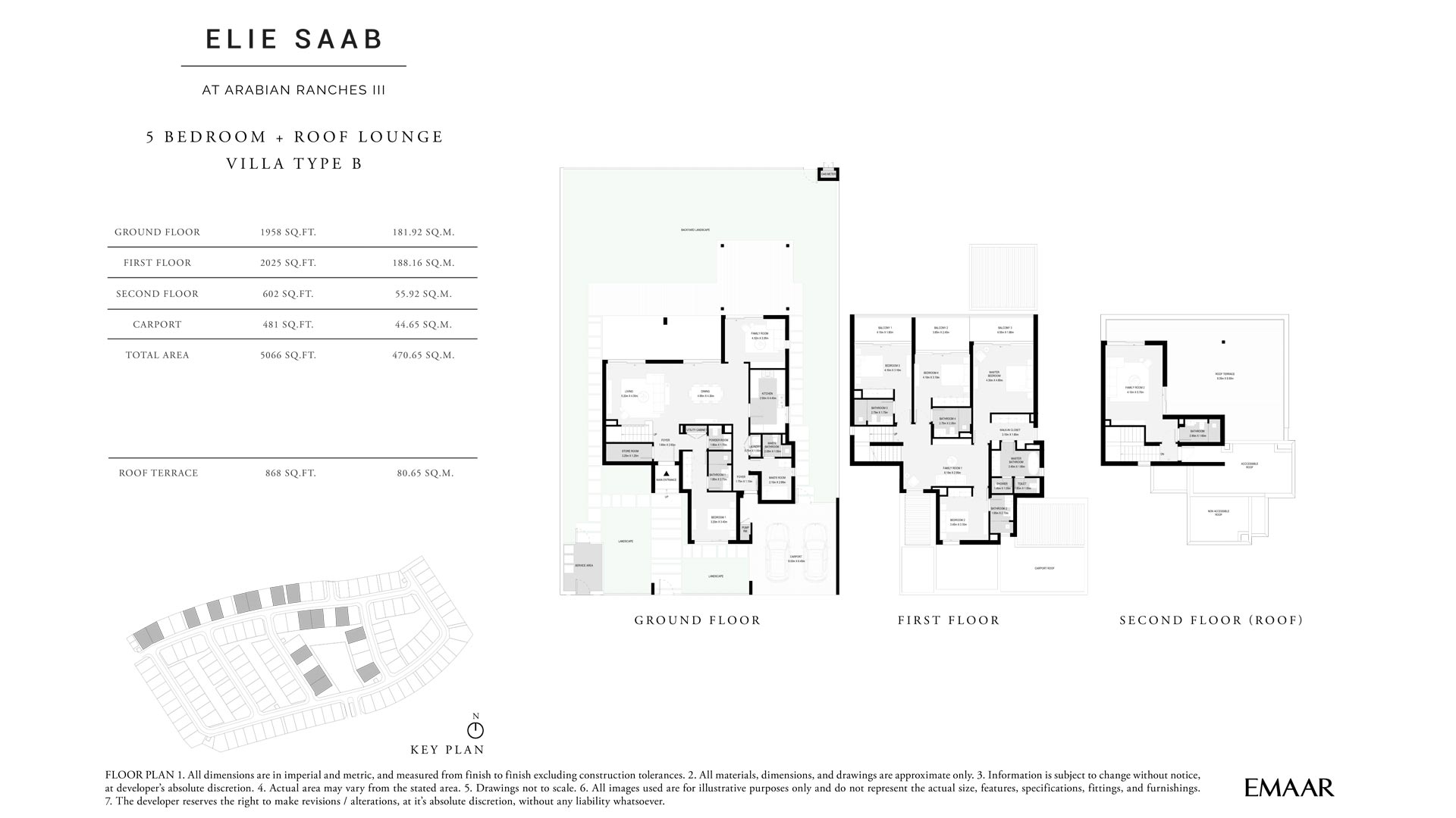 5 Bedroom Type B Elie Saab Villas Floor Plan
