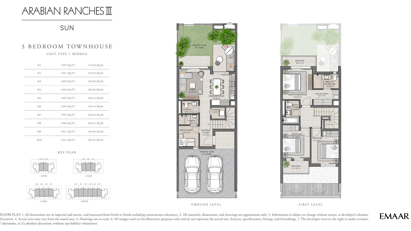 Sun-Arabian-Ranches-3-3BR-Townhouse-middle-Floorplan