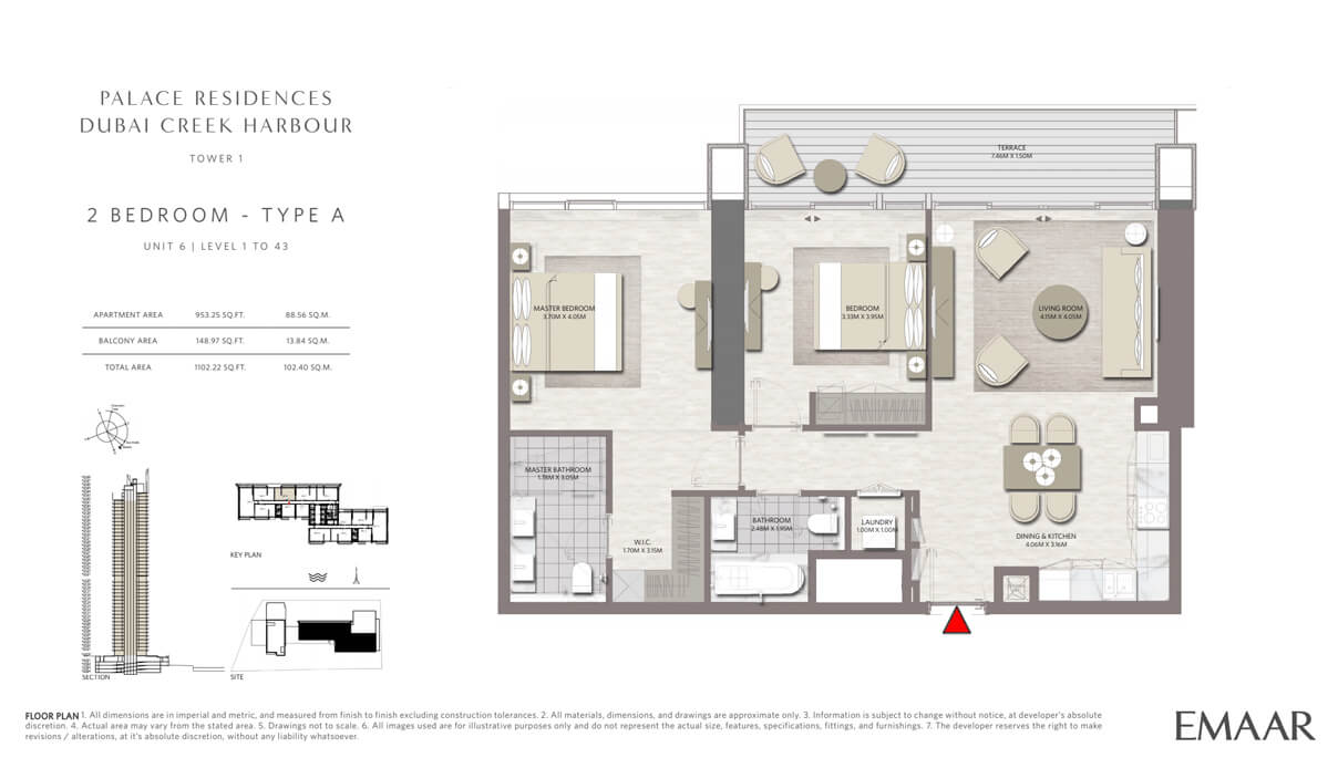 Palace-Residences-Dubai-Creek-Harbour-2-Bedroom-Floor-plan