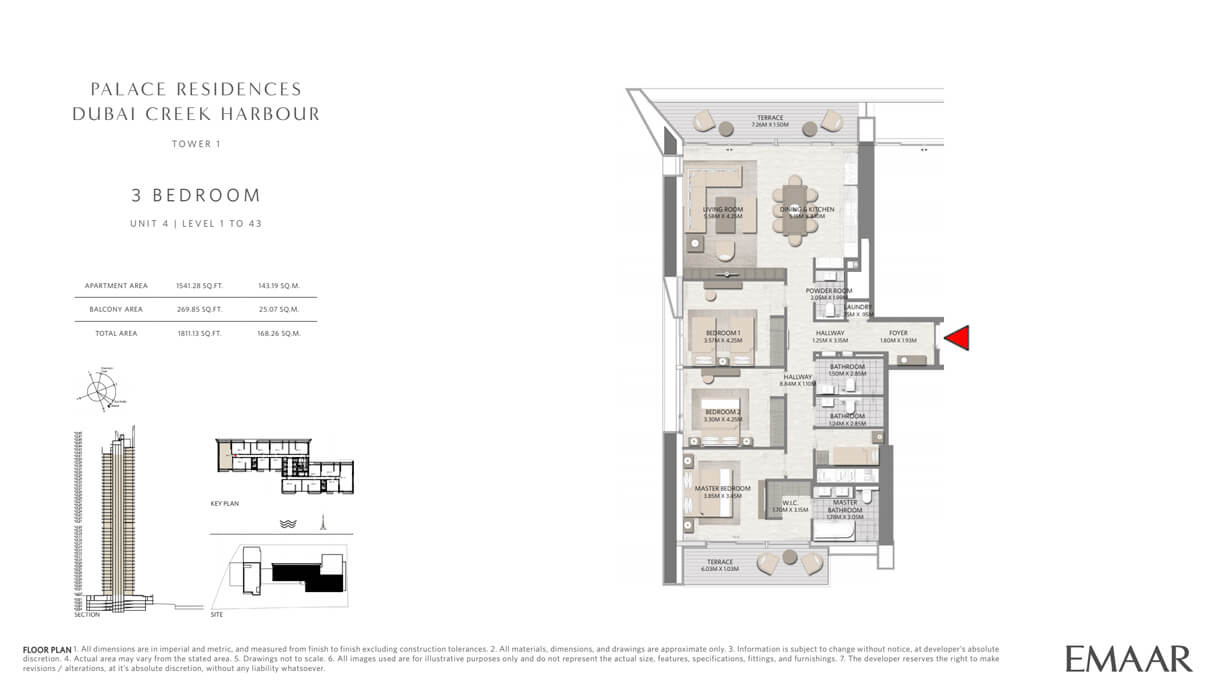 Palace-Residences-Dubai-Creek-Harbour-3-Bedroom-Floor-plan